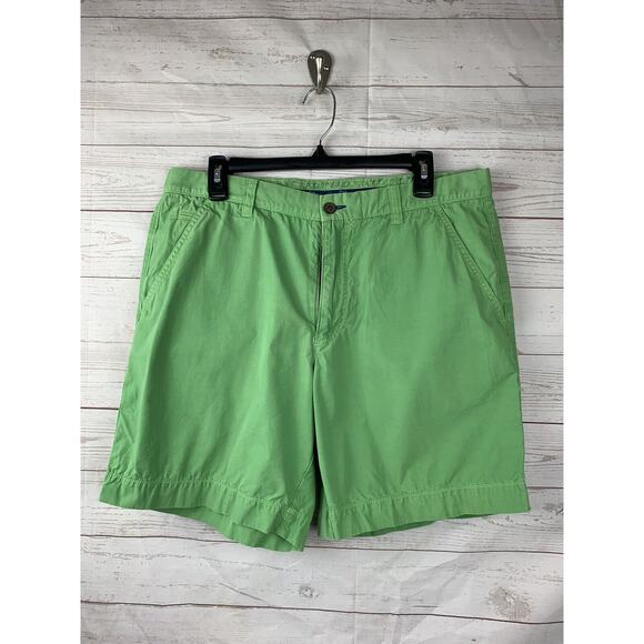 TrueFlies True‎ Flies Shorts Mens 34 Green Chino flat front Preppy Golf - Picture 1 of 7